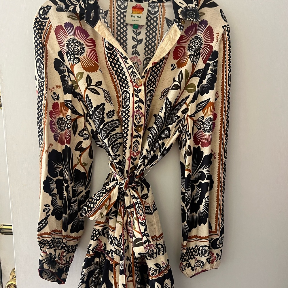 FARM Rio Vibrant Floral Wrap Dress